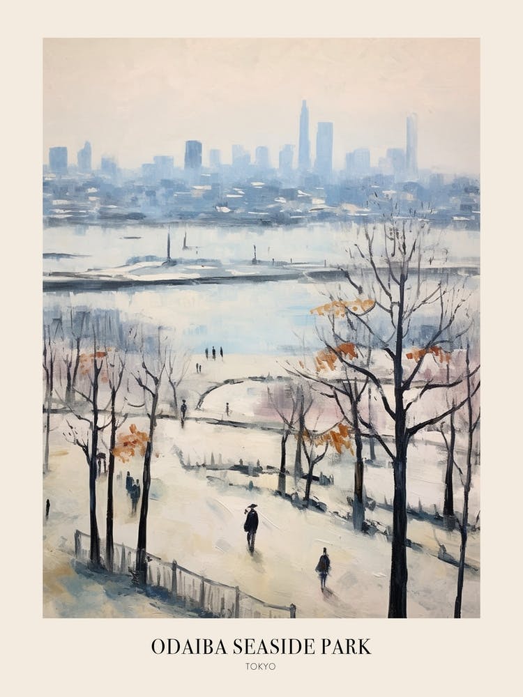 Winter City Park Poster Odaiba Seaside Park Tokyo 1