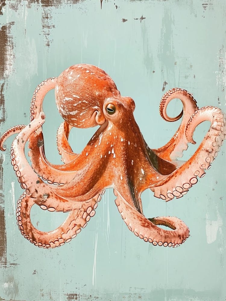 Vintage Photo Style Octopus 3