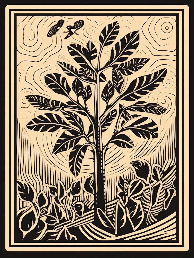 B&W Plant Illustration Zz Plant 2