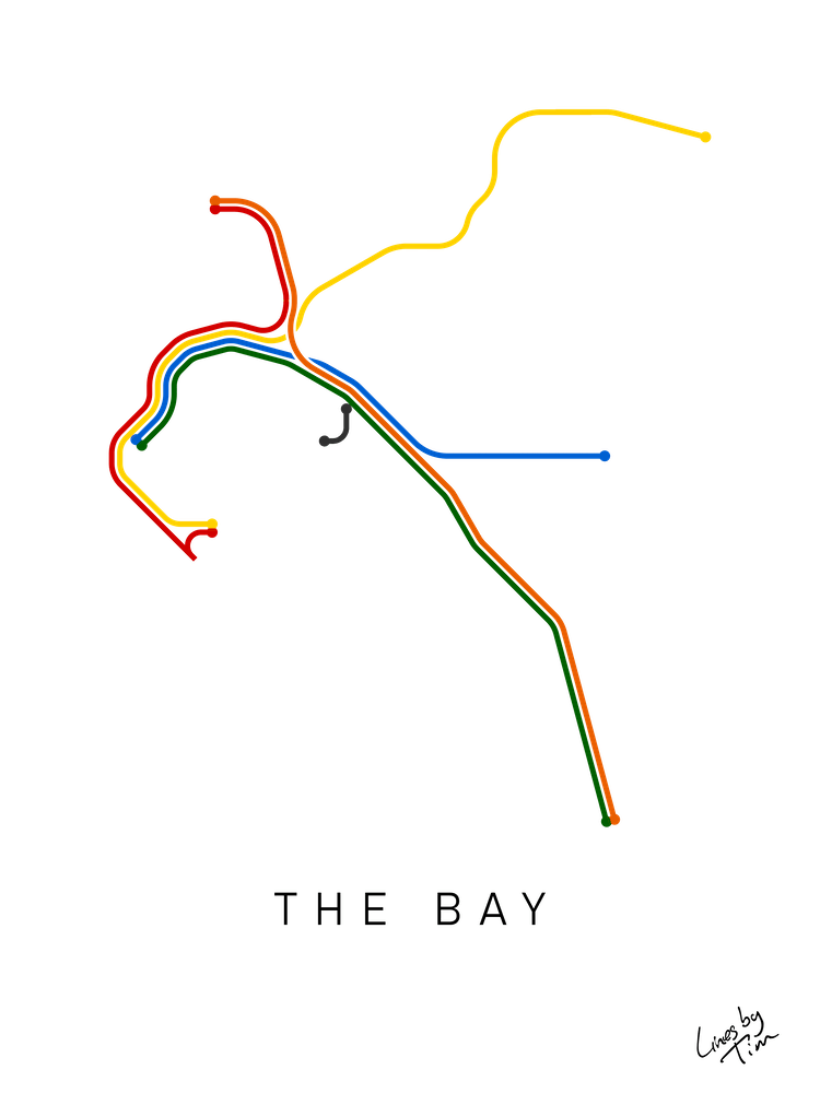 The Bay San Francisco Metro Lines Color - BART