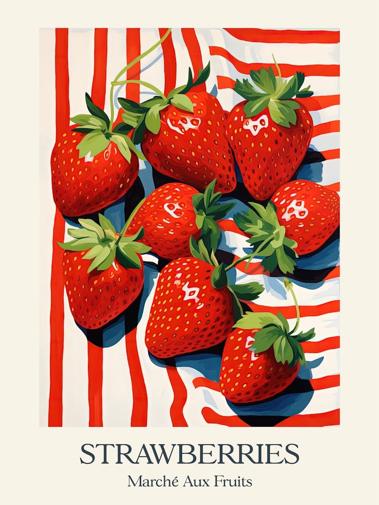 Marche Aux Fruits Strawberries Fruit Summer Illustration 6