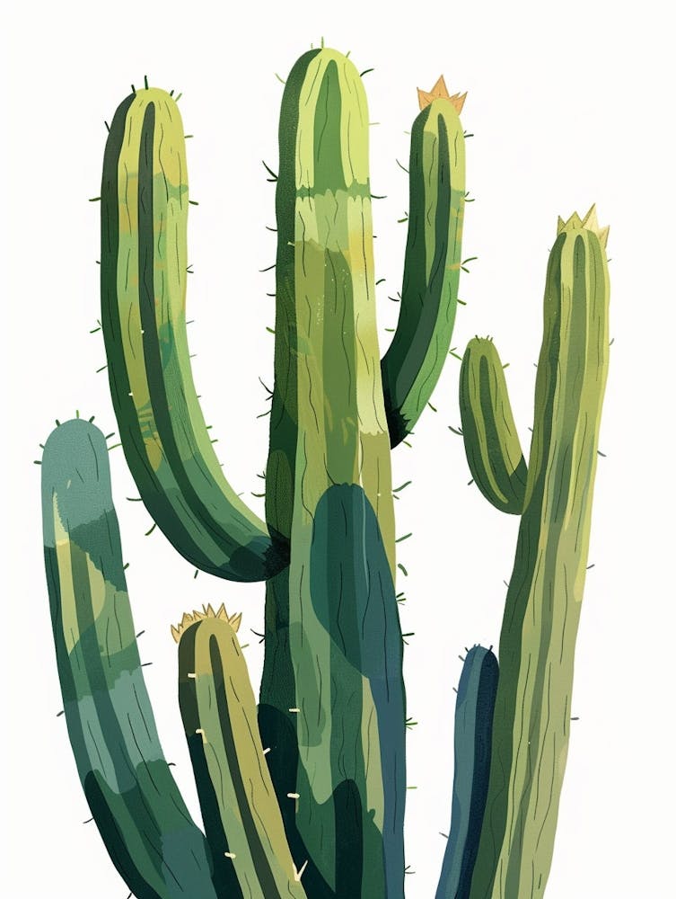 Echinocereus Cactus Minimalist Abstract 4