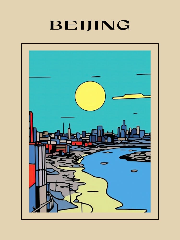 Minimal Design Style Of Beijing, China 2 Poster