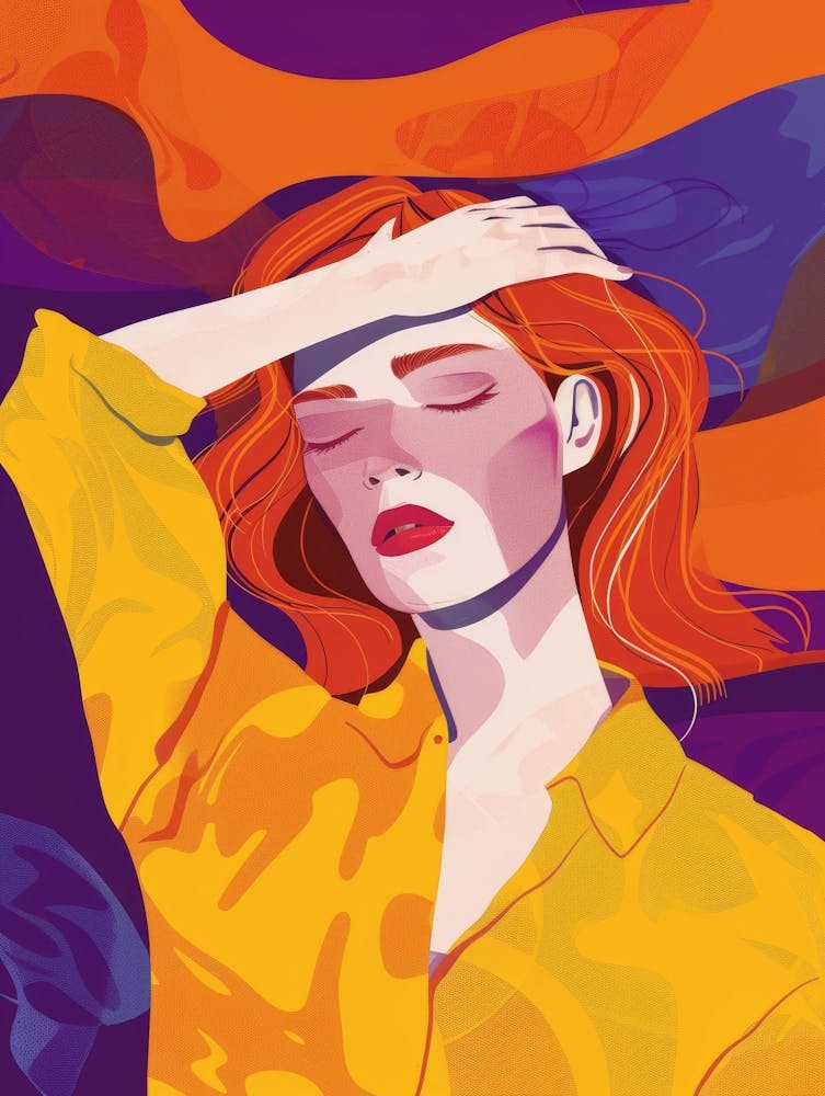 Illustration Of A Woman With Red Hair 1