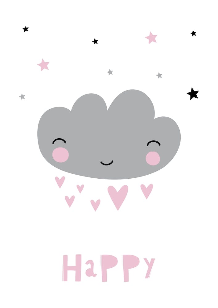 Scandi Happy Grey Cloud