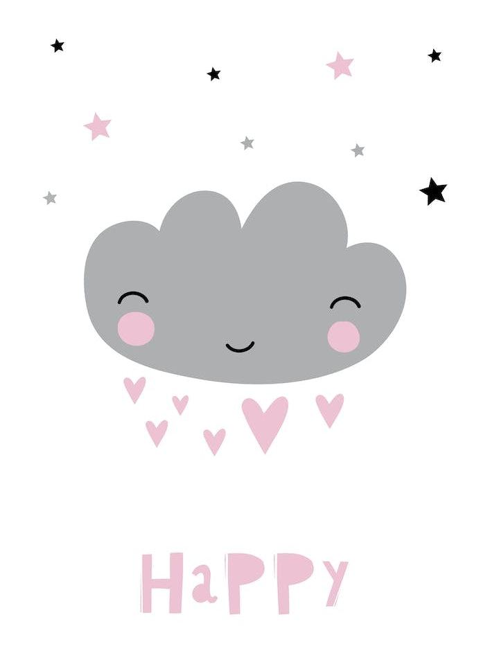 Scandi Happy Grey Cloud