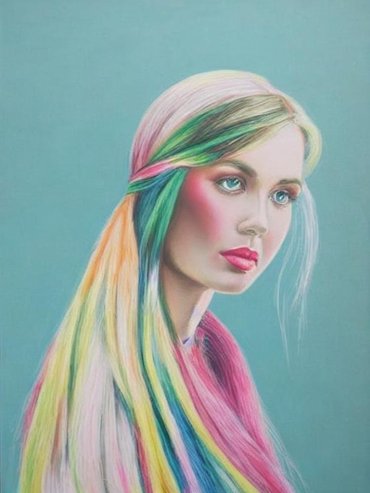 Becky Hill Colourful Illustration