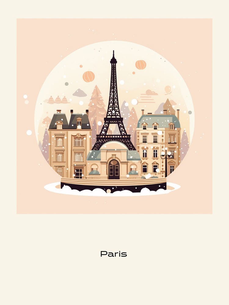 Paris France 1 Snowglobe Poster