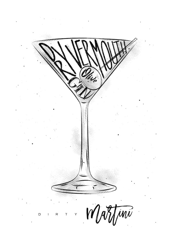 Dirty Martini White Background