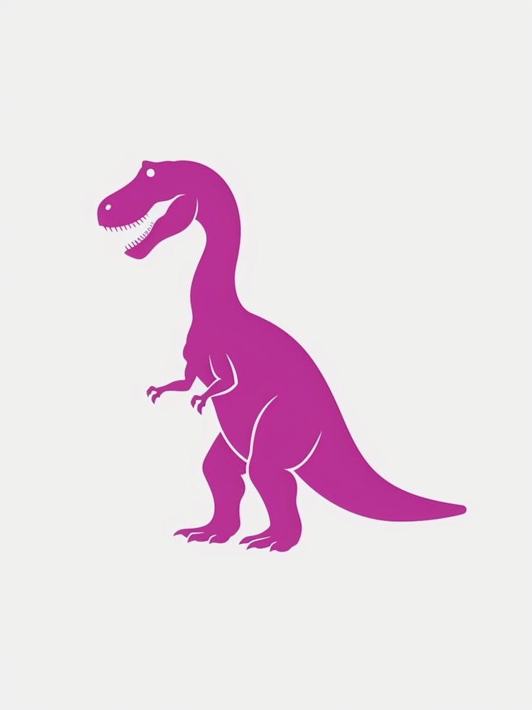 Magenta T Rex Silhouette 1