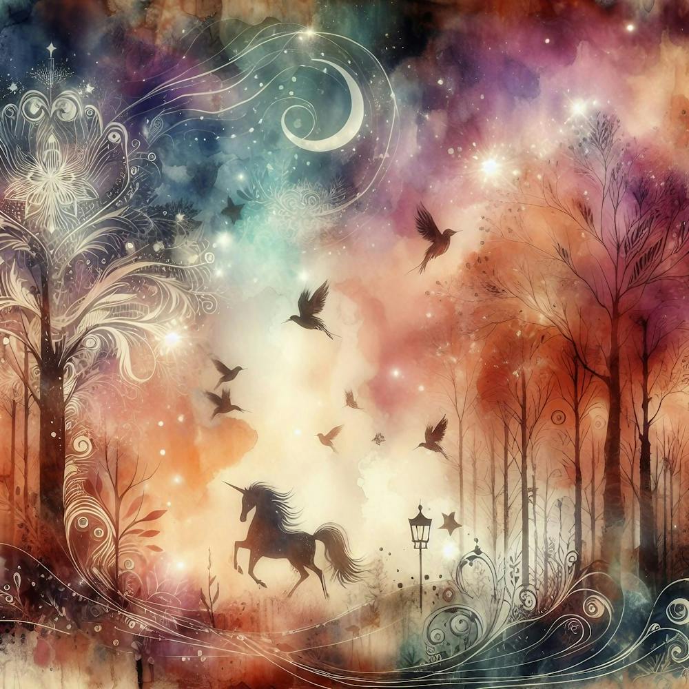 Unicorn In The Forest 1