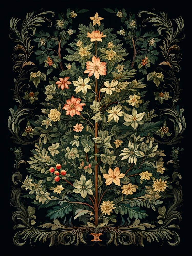 William Morris Style Christmas Tree 16