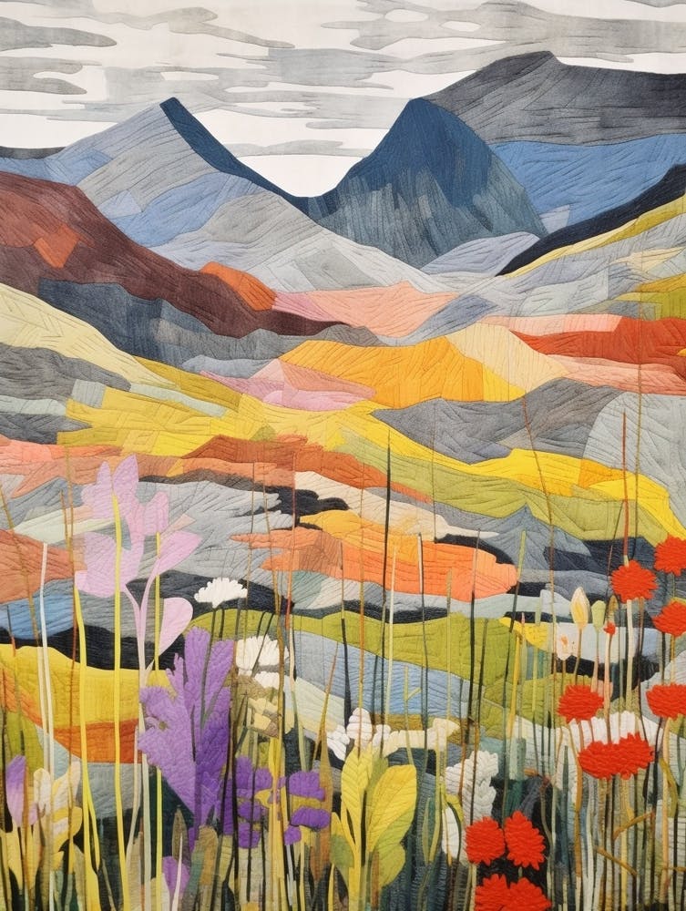 Creag Meagaidh Scotland Colourful Mountain Illustration