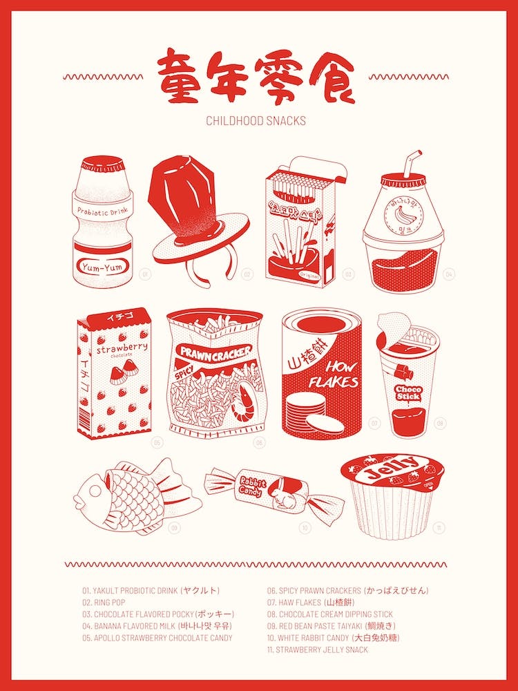 Childhood Snacks Red