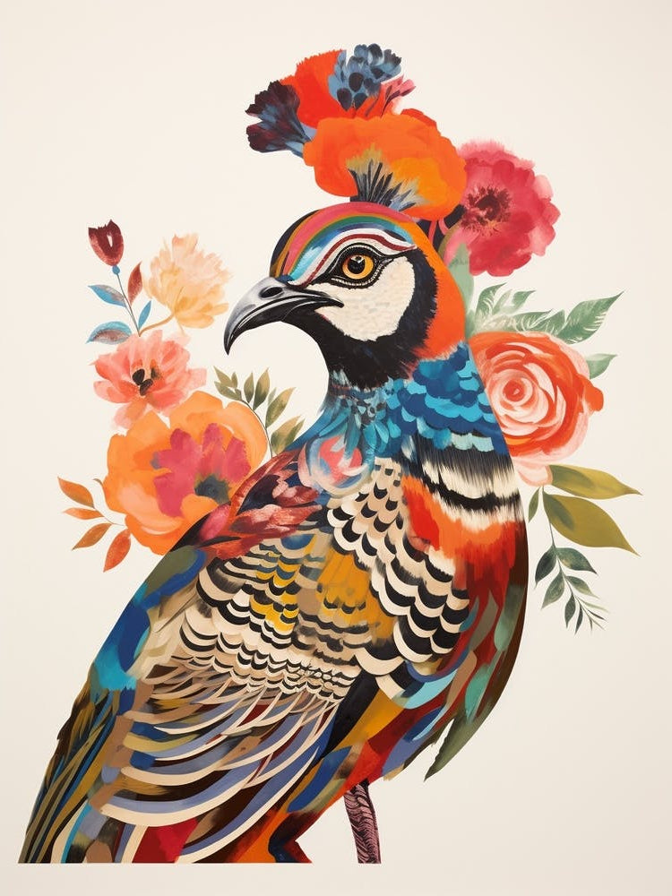 Bird With A Flower Crown Pheasant 6