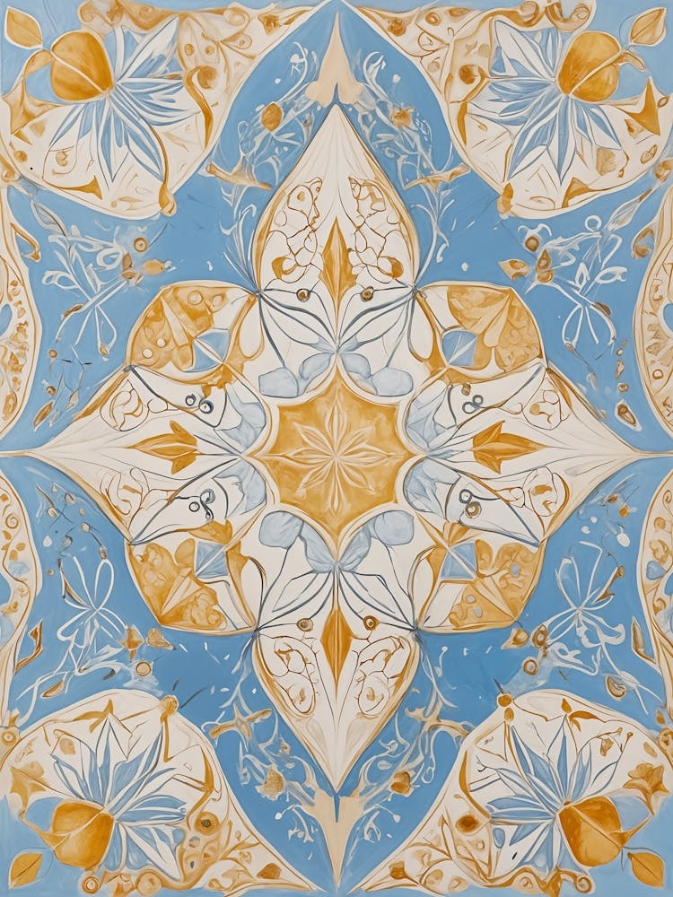 Blue And Gold Kaleidoscope no1