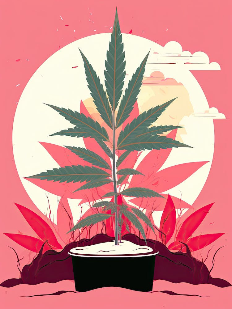 Marijuana Plant In A Pot, cannabis