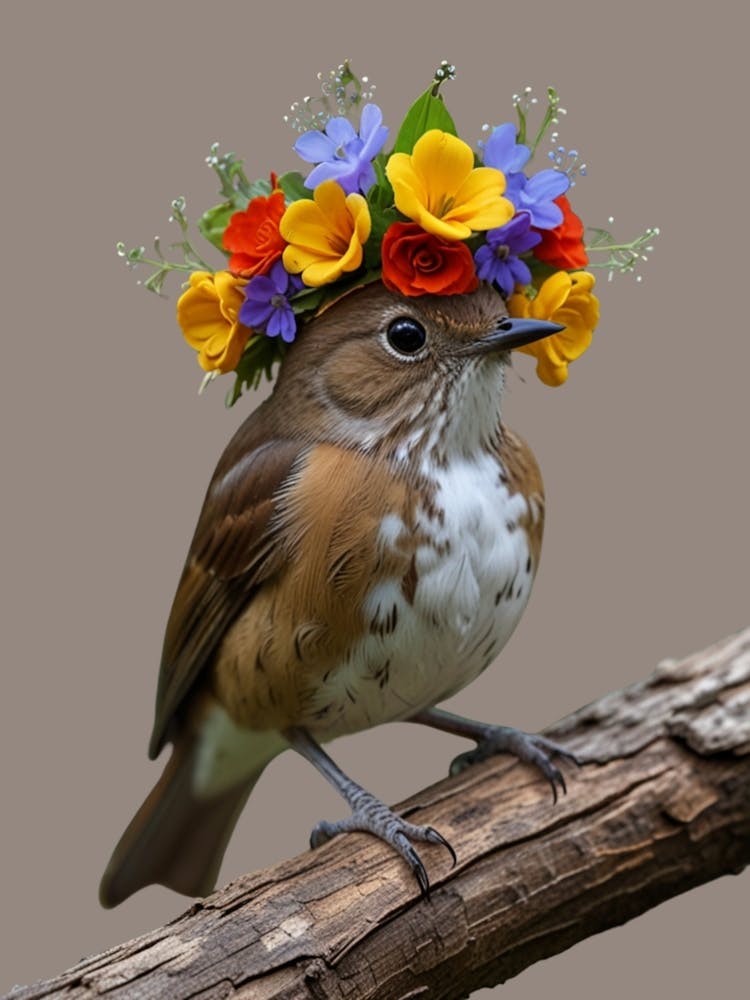 Bird With Flower Crown 6