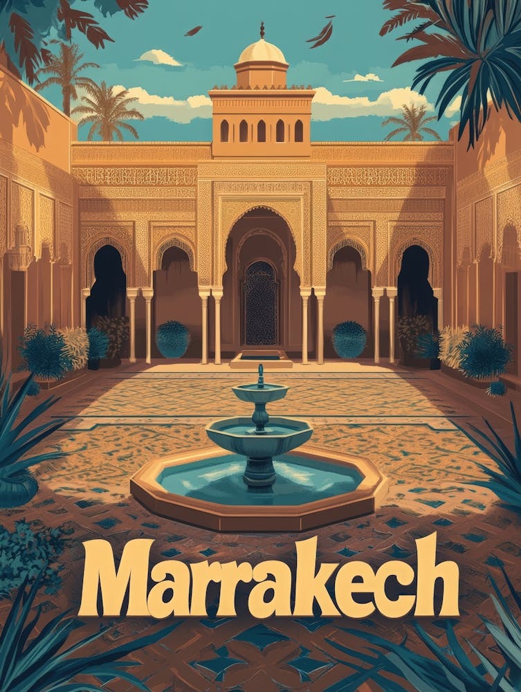 Aihrgdesign A Mid Century Modern Travel Poster For Marrakech 2