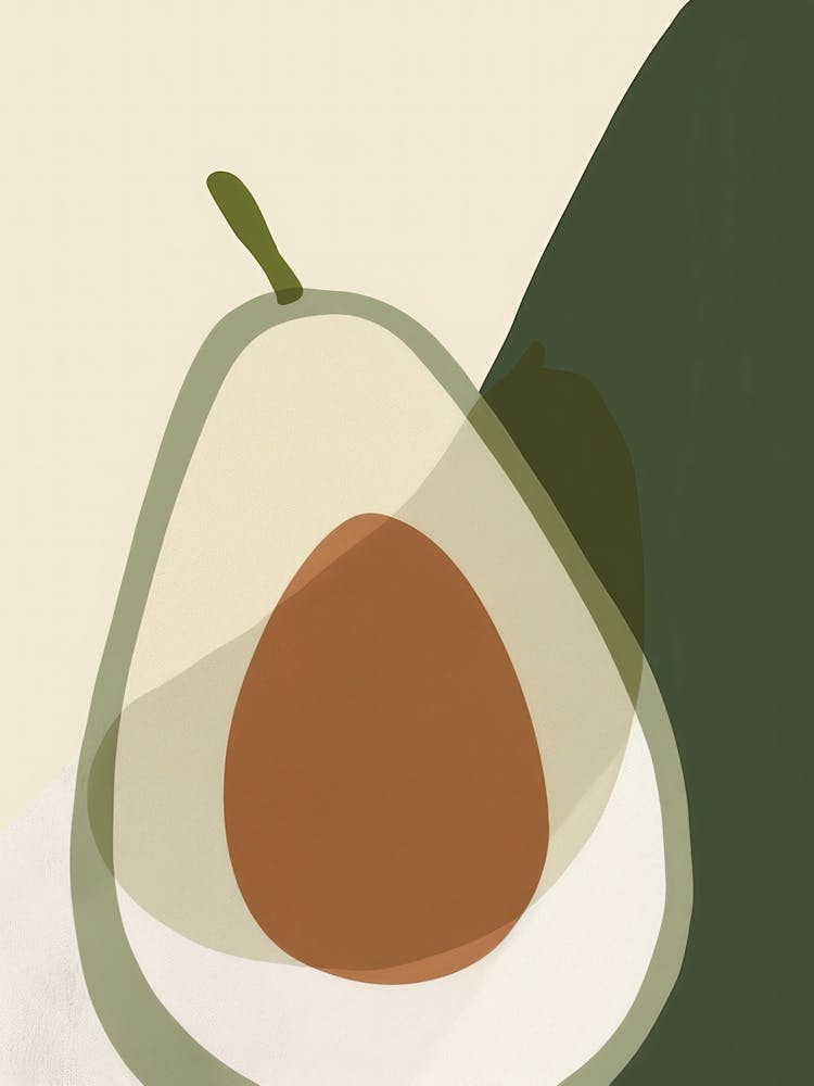 Avocado Close Up Illustration 4