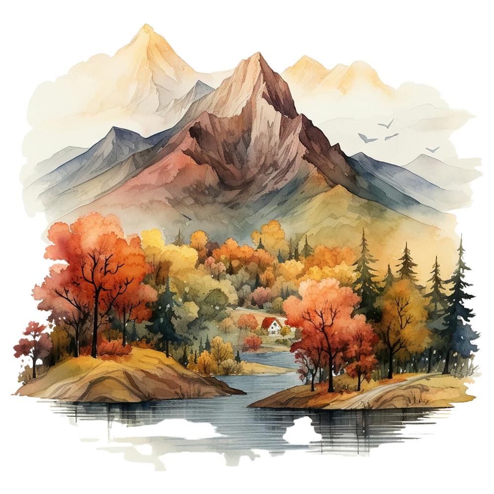 Watercolor Autumn Landscape 49