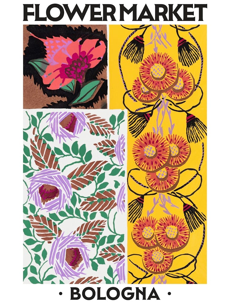 Flower Market Bologna Eugene Seguy Vintage Botanical