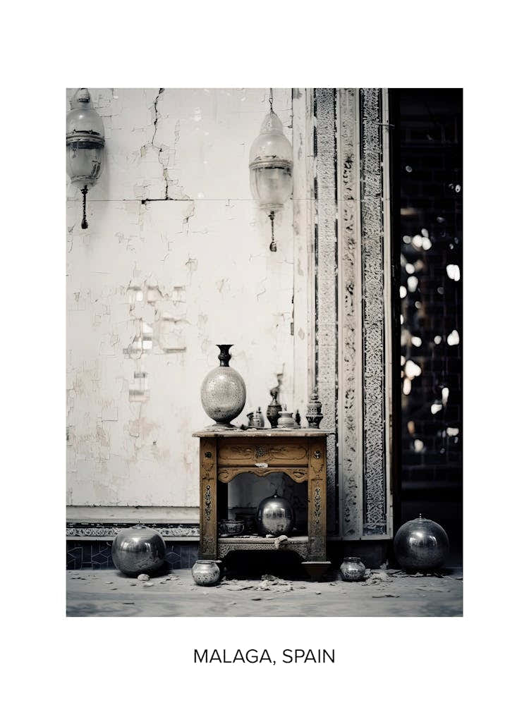 Poster Of Marrakech, Morocco, Photography In Black And White 3