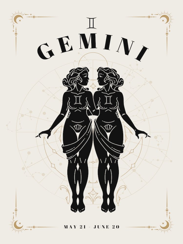Gemini Zodiac Celestial Woman