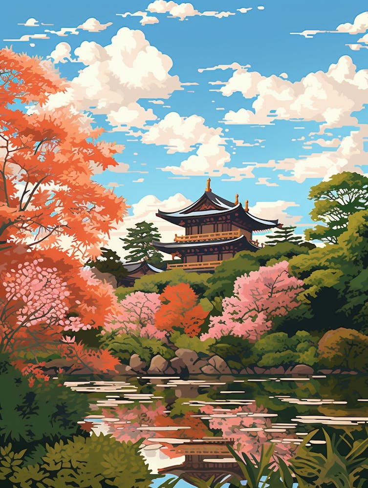 Shinjuku Gyoen National Garden Japan Illustration 2