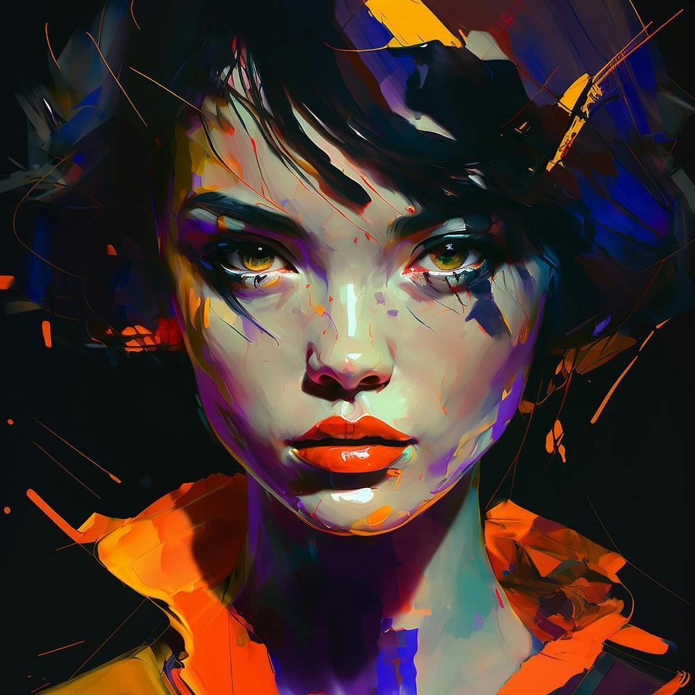Dark Abstract Portrait Fine Art Style