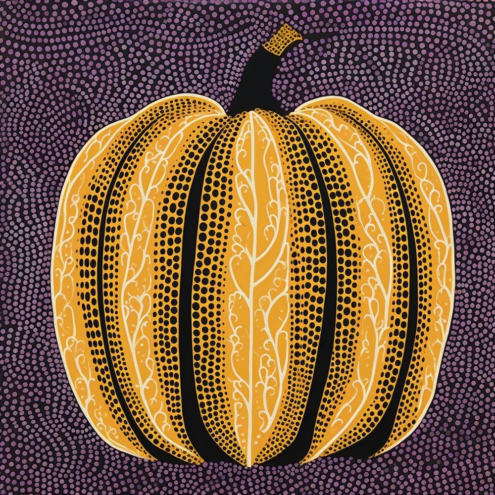 Yayoi Kusama Inspired Pumpkin Purple And Yellow 2