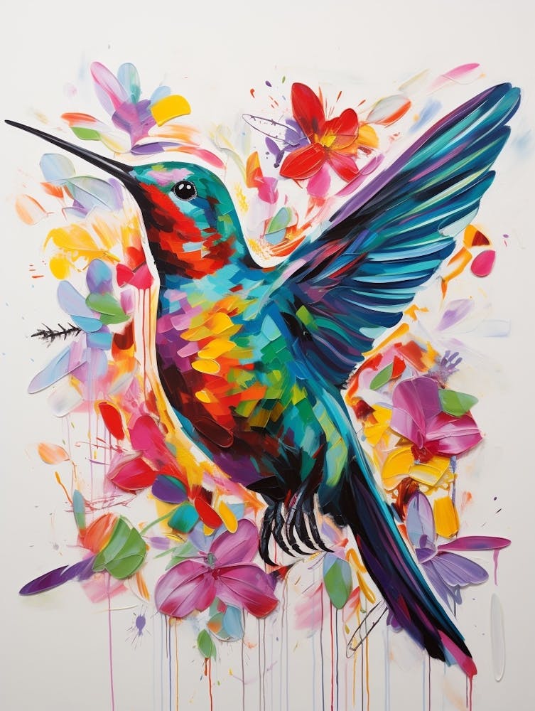 Colourful Bird Painting Hummingbird 1
