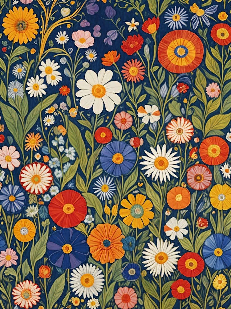 Rainbow Flowers In The Garden