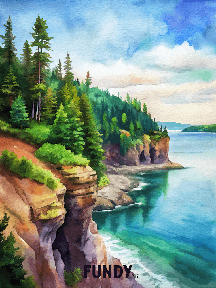 Fundy National Park Watercolor Painting