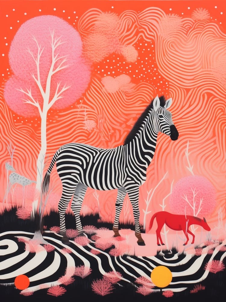 Linework Zebra In The Wild 1