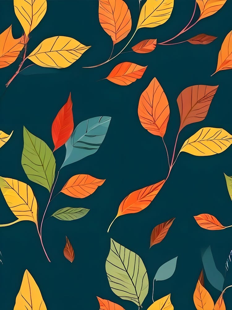 Autumn Leaves Seamless Pattern 11