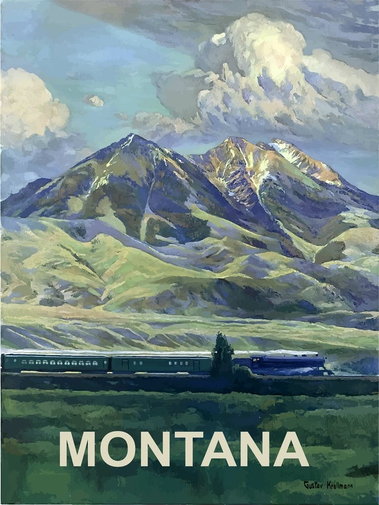 Montana, Locomotive Passing The Mountain