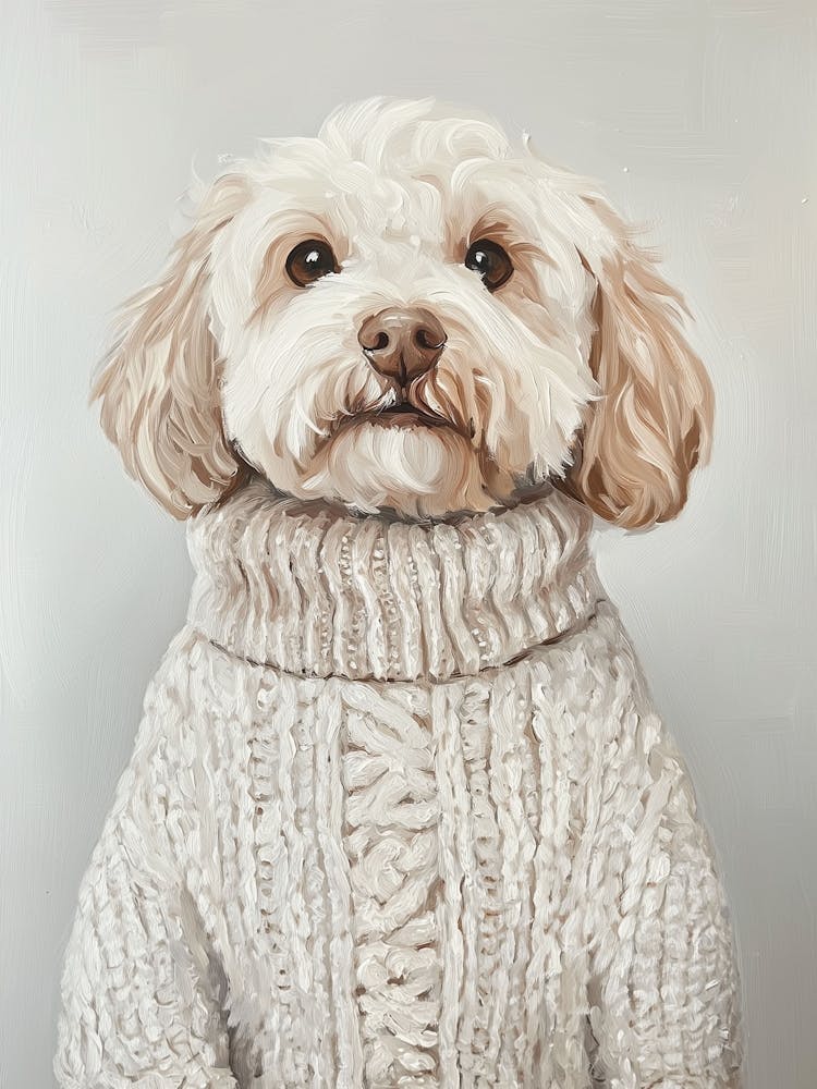 Cockapoo In Winter Woolly Jumper