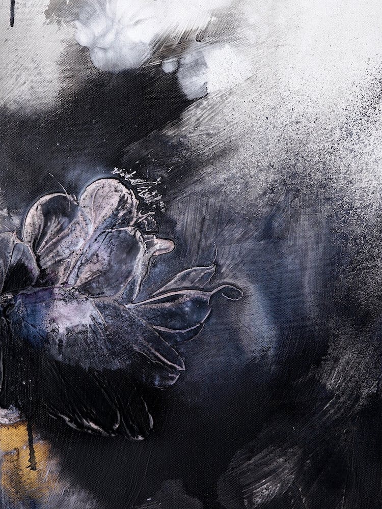 Black And White Flower Painting 3