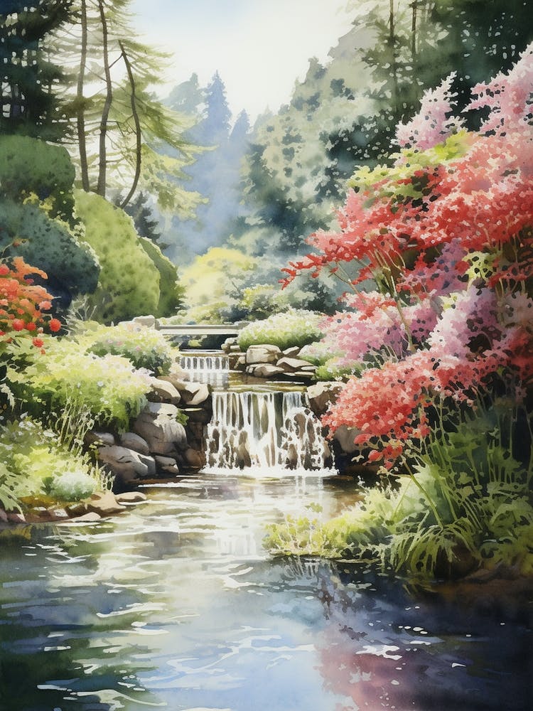 Butchart Gardens Canada Aquarelle 2