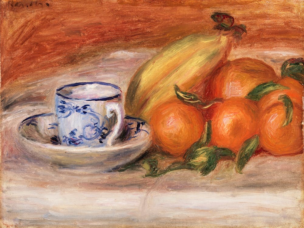 Oranges, Bananas, And Teacup, Pierre Auguste Renoir