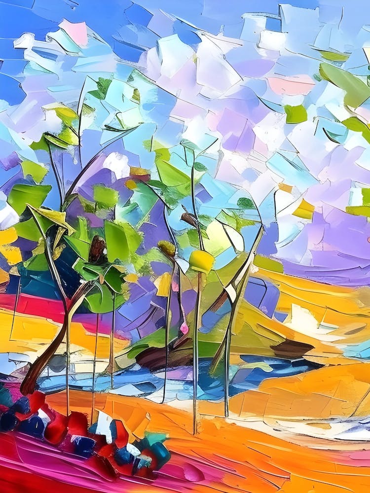 Abstract Painting of Greek Island Landscape: What if? 2
