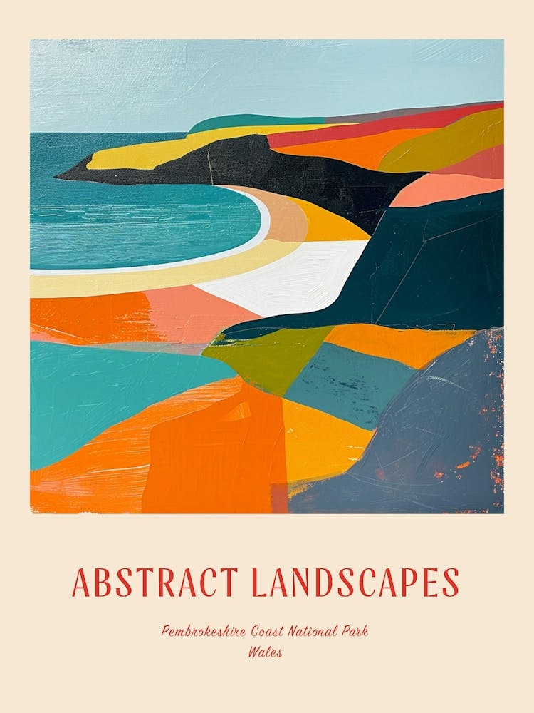 Colourful Abstract Pembrokeshire Coast National Park Wales 3 Poster