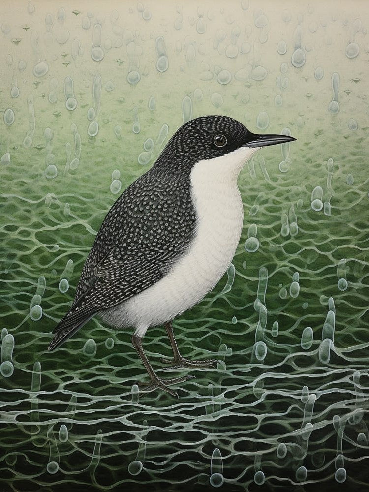 Ohara Koson Inspired Bird Painting Dipper 3