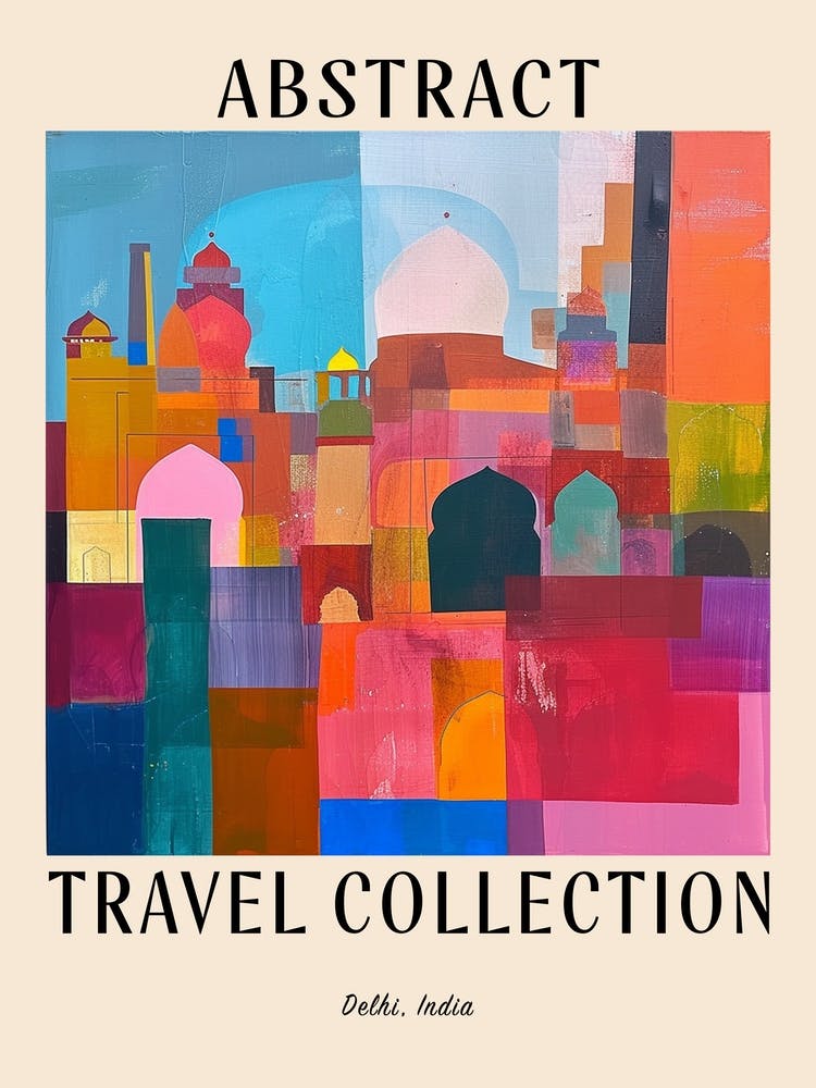 Abstract Travel Collection Poster Delhi India 1