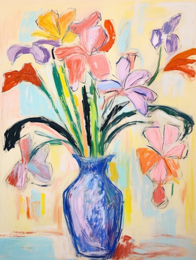 Flower Painting Fauvist Style Iris 2
