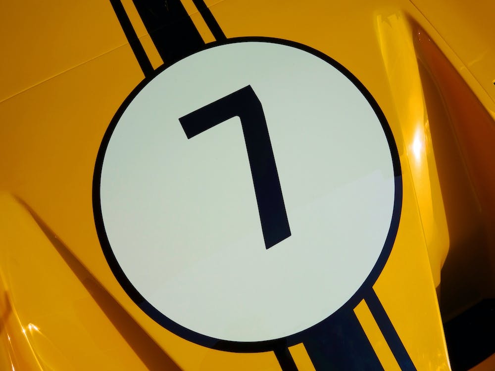 Number Seven On A Yellow Race Car