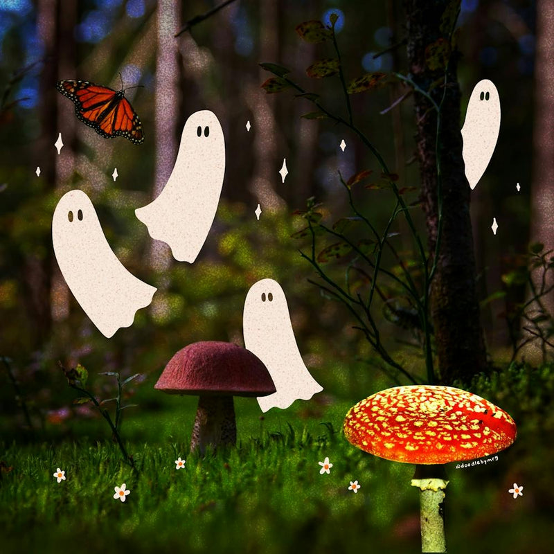 Spooky Forest Ghost Collage