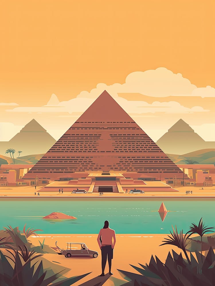Giza Egypt Illustration 2