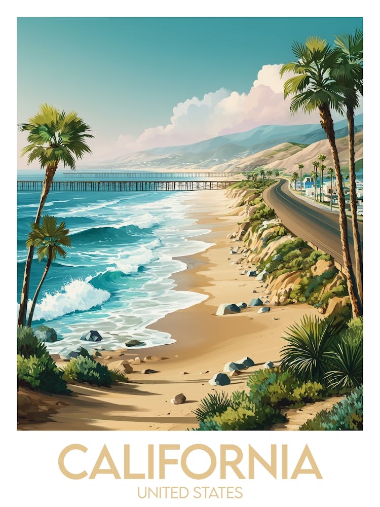 Affiche de voyage California